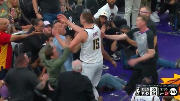 NBA Twitter Erupts Over Matt Ishbia's Flop After Altercation With Nikola Jokic.